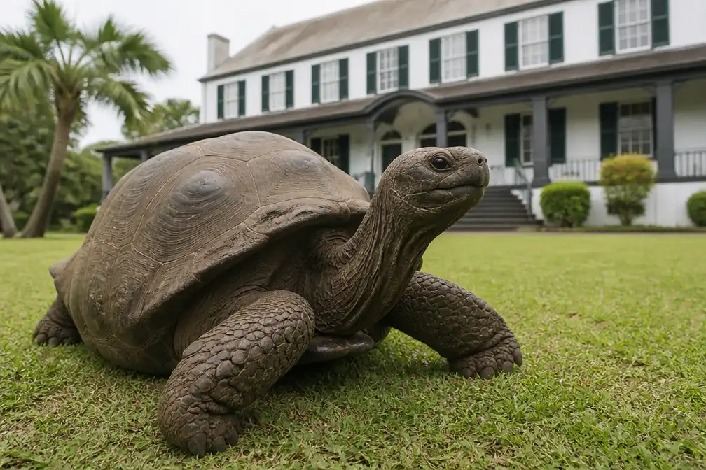 Reuzenschildpad Jonathan (194) krijgt genoom in kaart gebracht voor onderzoek naar veroudering